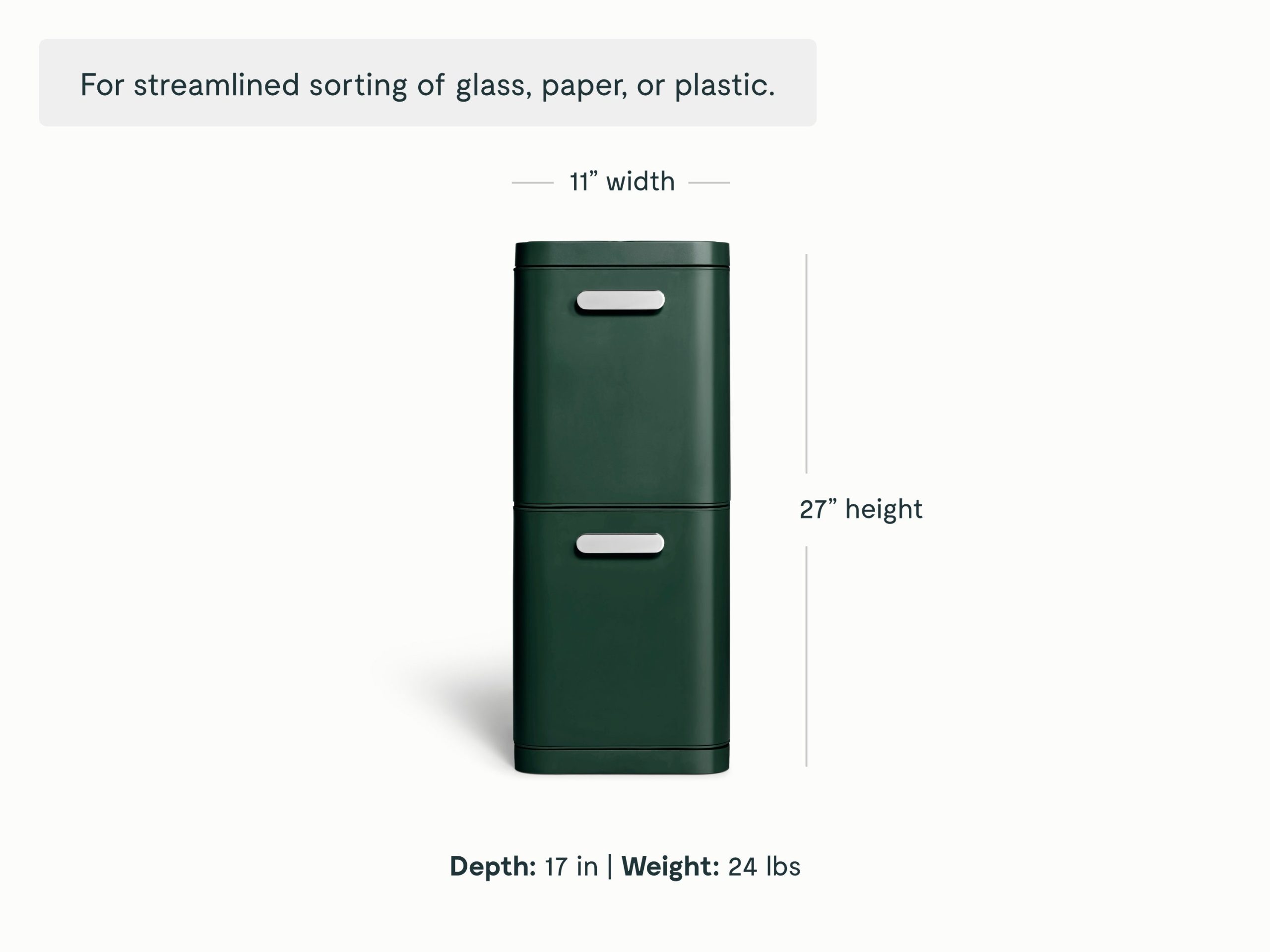 45L 2-Drawer Recycling Bin - Image 14