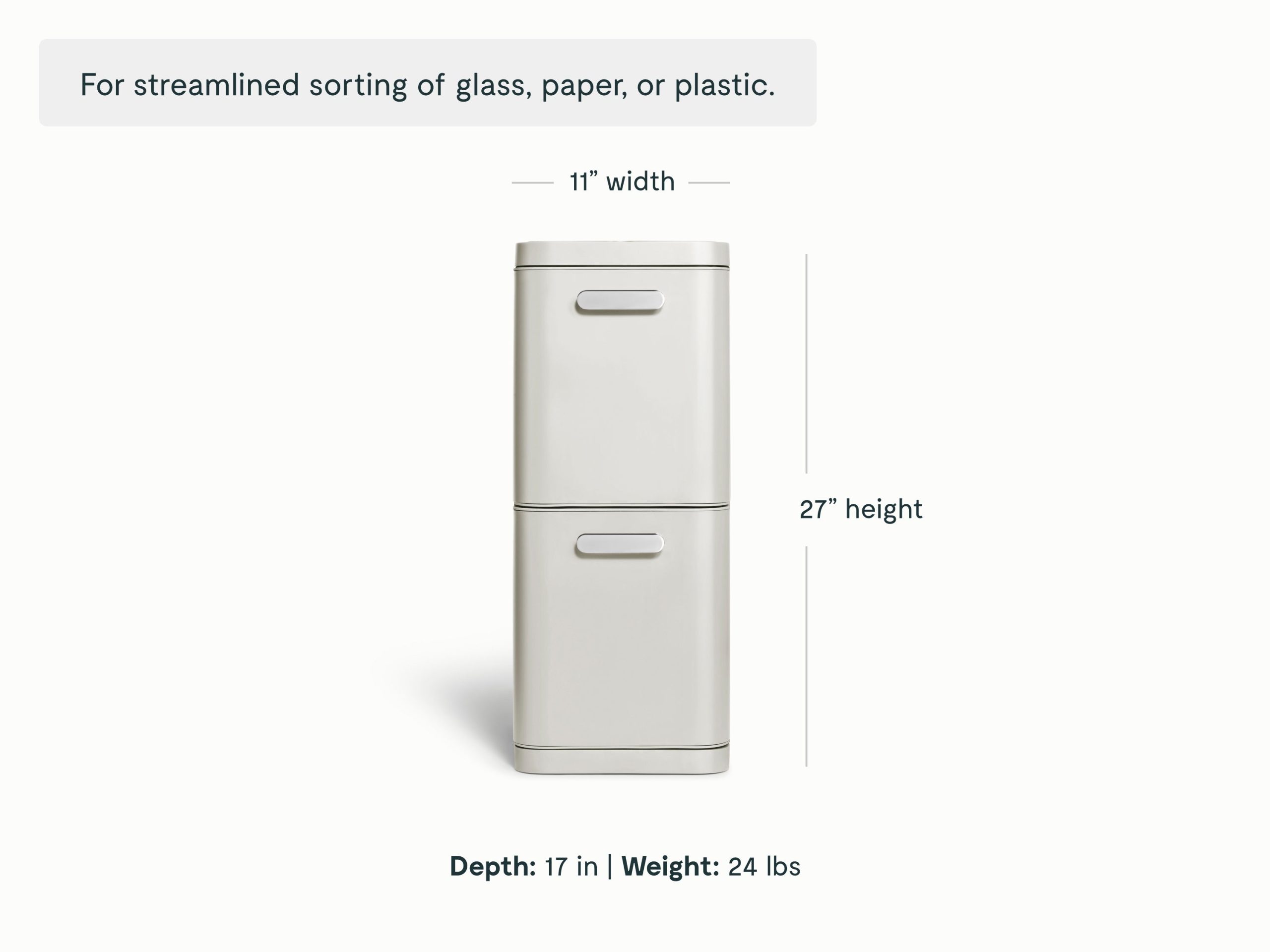 45L 2-Drawer Recycling Bin - Image 12