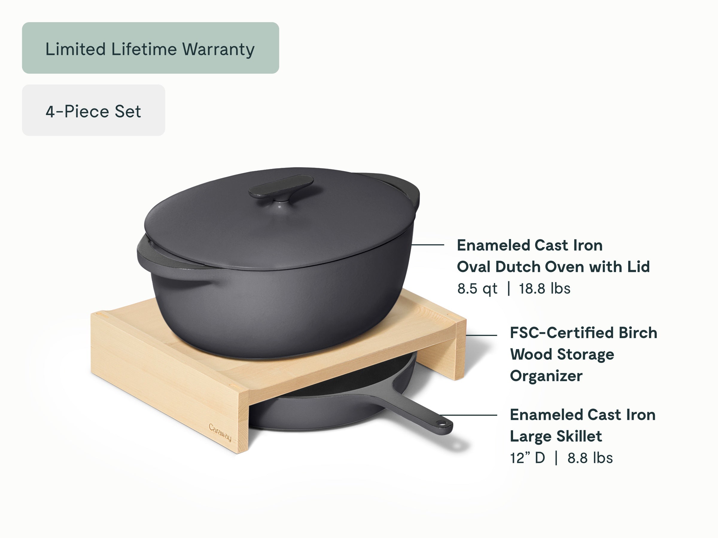 Large Enameled Cast Iron Duo - Image 11