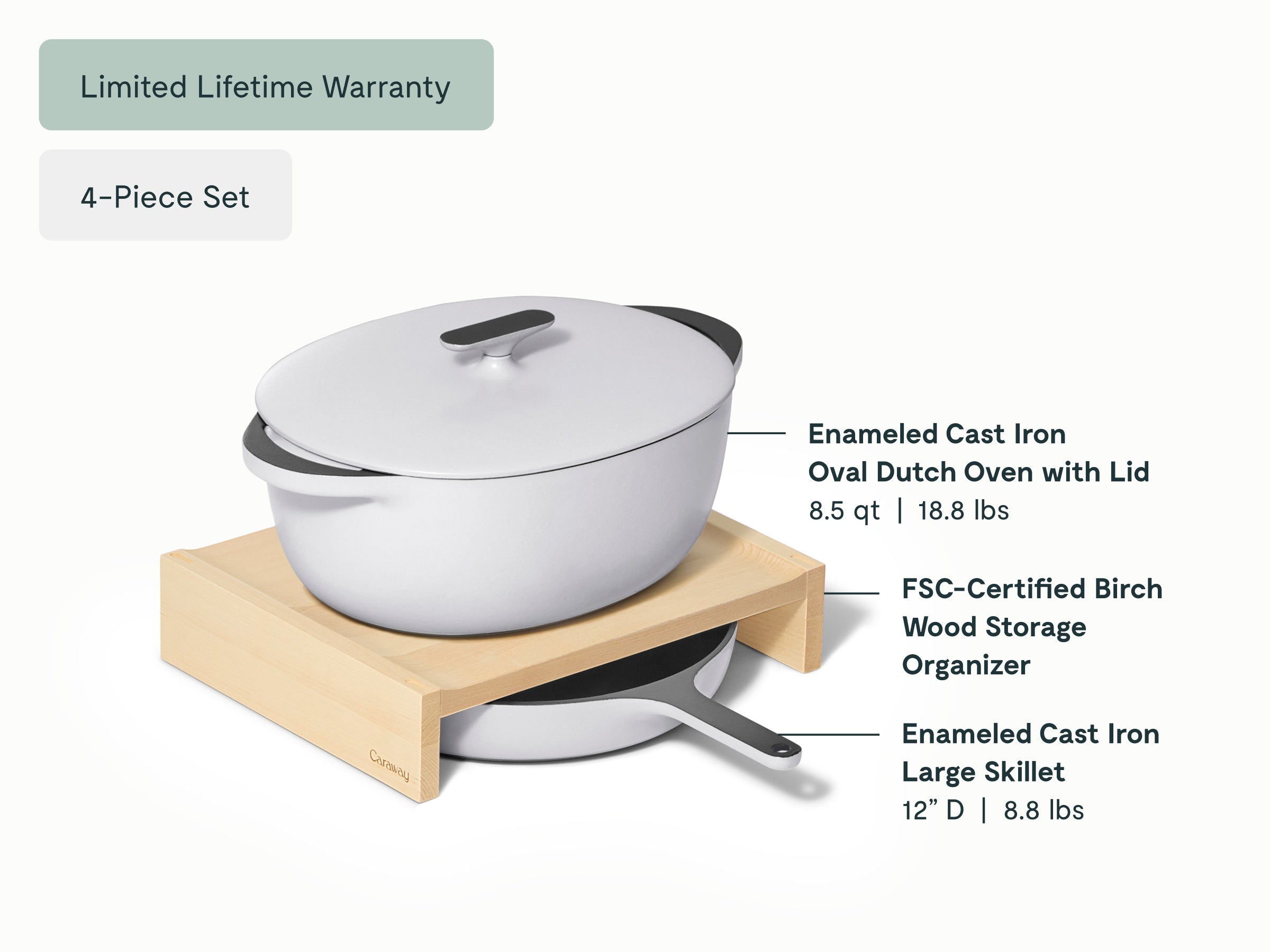 Large Enameled Cast Iron Duo - Image 9
