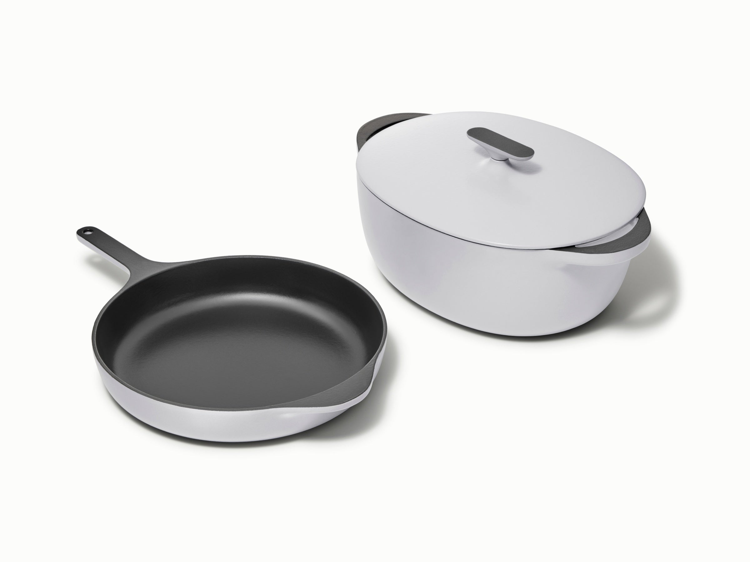 Large Enameled Cast Iron Duo - Image 8