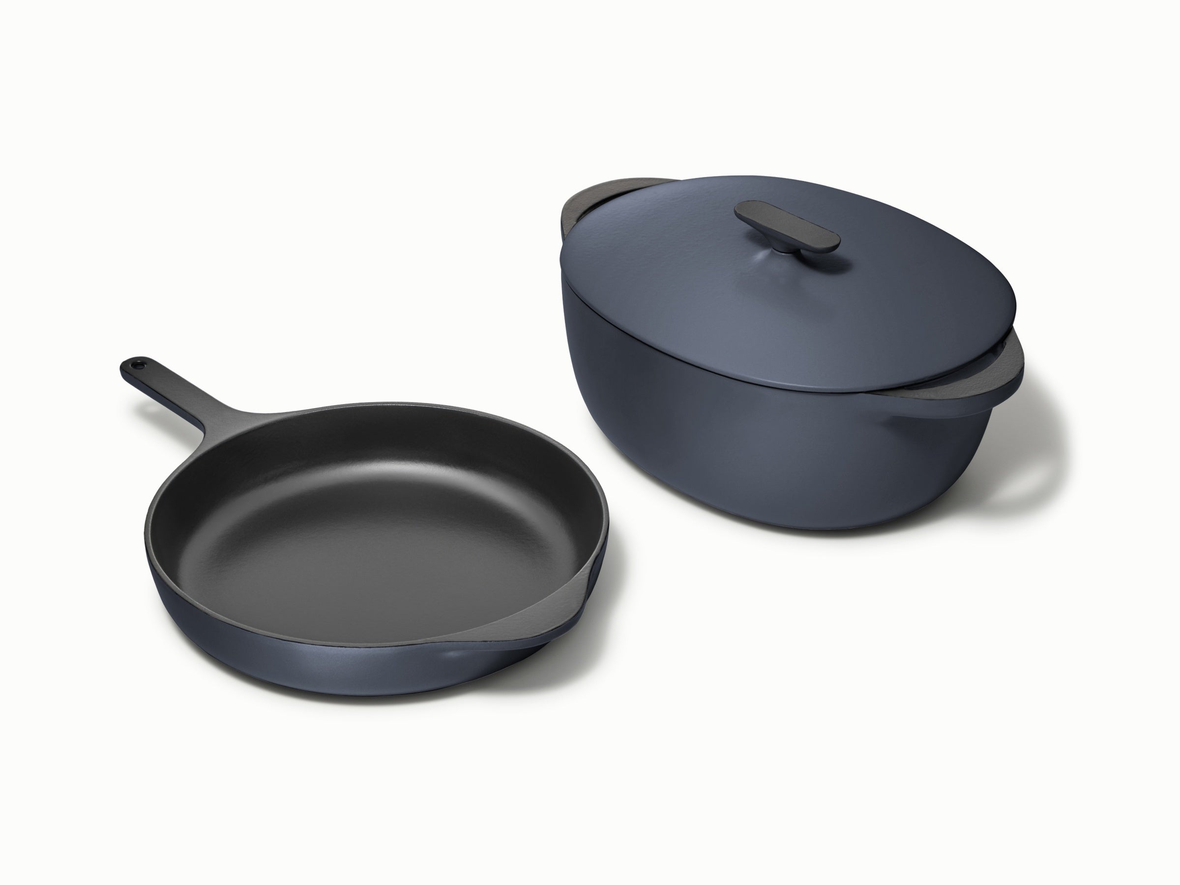 Large Enameled Cast Iron Duo - Image 6