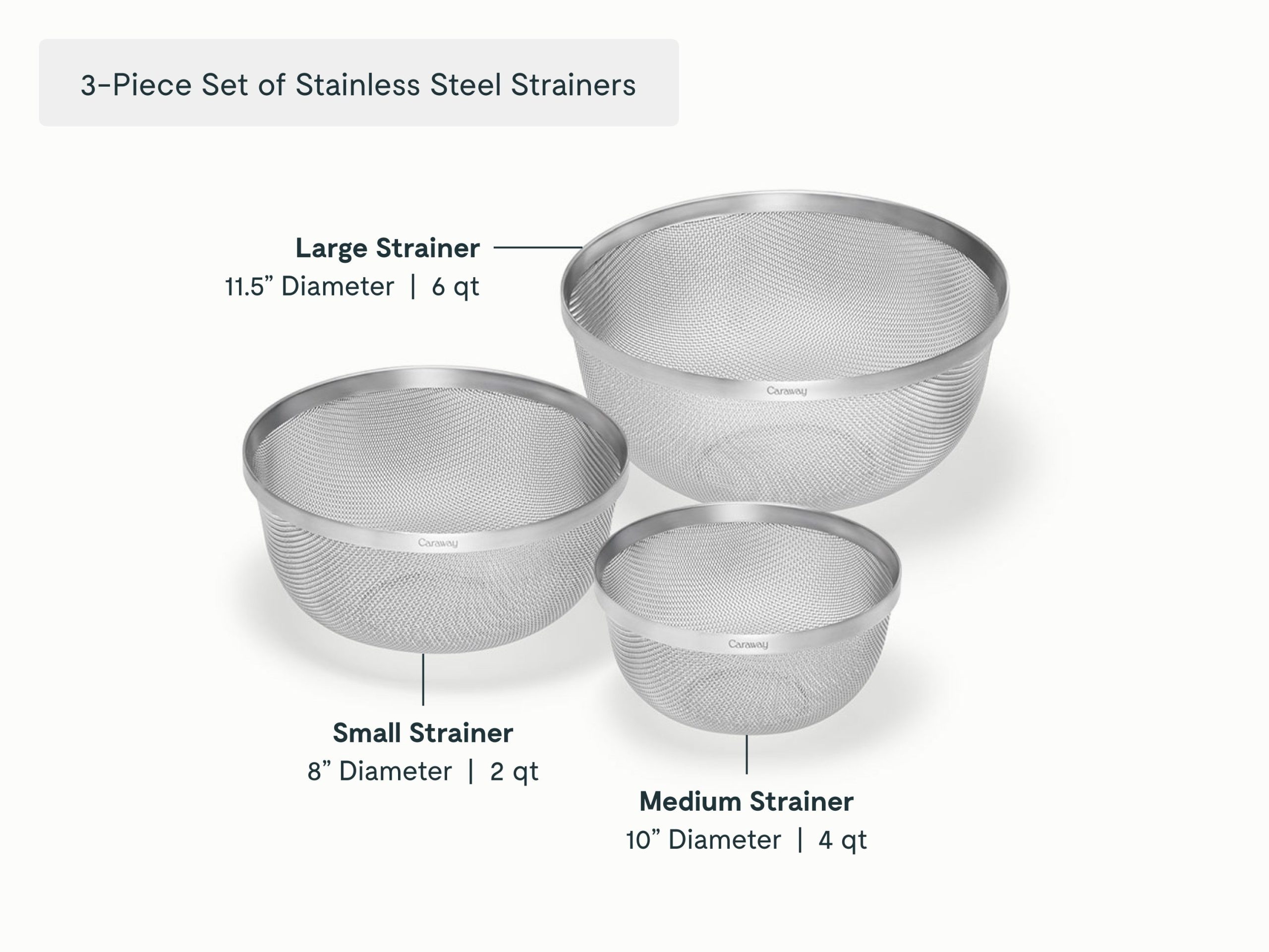 Stainless Steel Strainer Set - Image 2